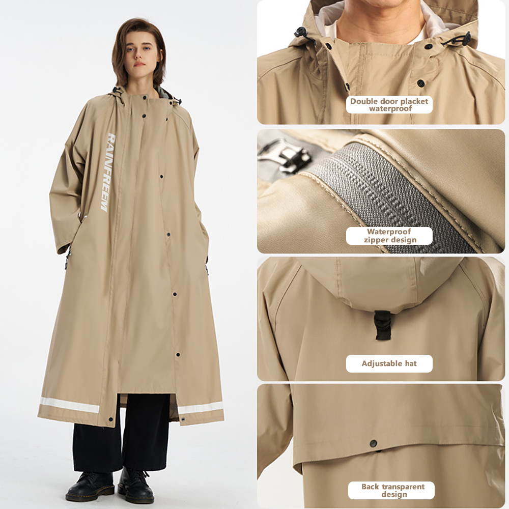 Long Waterproof Rain Poncho fo - Cycling Rain Jacket Commute 评论和价格