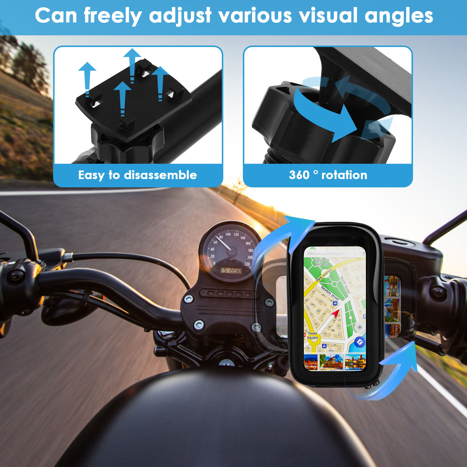Motorcycle Bike Phone Holder B - Cycling Commuter Backpack Waterproof 评论和价格