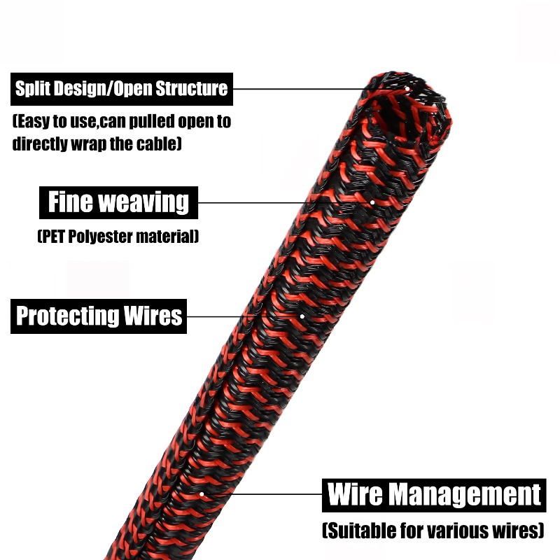 3/5/10m PET Cable Sleeve Self- - Cable Lock Flexible 评论和价格